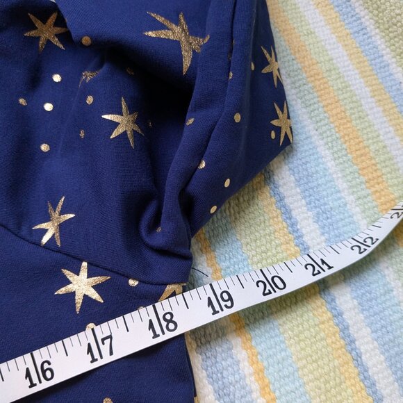 ⭐ Hanna Anderson Navy and Gold Star & polka dot terry sweatshirt size 12 - Picture 8 of 11